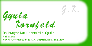 gyula kornfeld business card